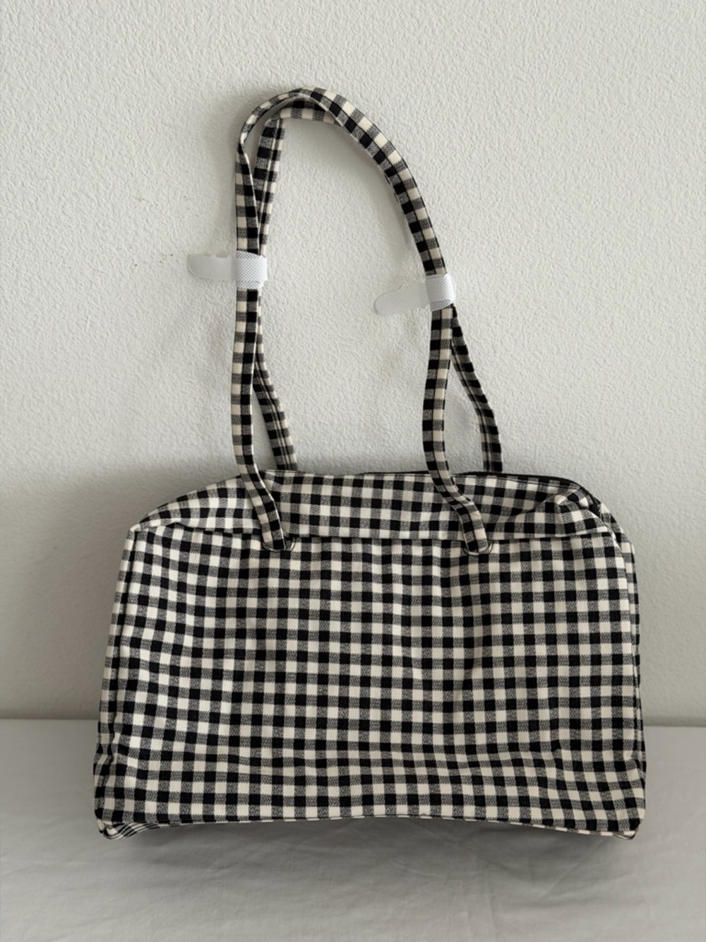 Baggu Medium Nylon Bowler Bag in Black and White Gingham - Picture 7 of 7